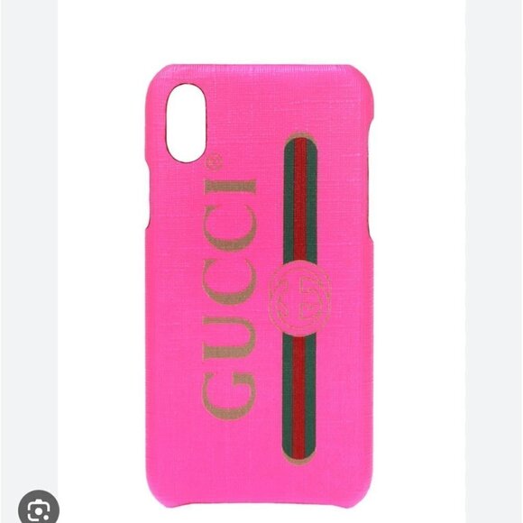 Gucci Authentic NWOB IPhone X/XS case in Fluorescent pink logo - Picture 1 of 8